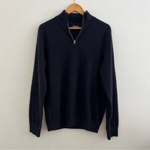 NAADAM Men's Dark Navy Quarter Zip-Up Sweater size Large